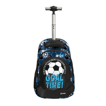 Ученическа раница на колела Xscape Football Blue