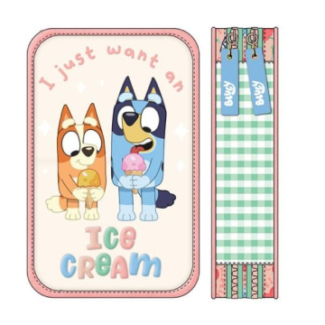 Ученически несесер с две отделения и съдържание Bluey ICE CREAM