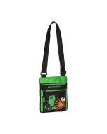 Чанта за рамо Minecrfat, черен и зелен цвят, дълга дръжка, два джоба с ципове