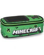 Oвален несесер Minecraft с едно отделение и  гумирана контурна глава на Creeper на предния панел.