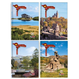 Тетрадка 100л.,тв. к.,шити, малък формат БЪЛГАРИЯ, асортимент