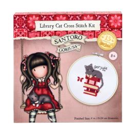 Комплект за бродиране Santoro Gorjuss Memories - Library Cat