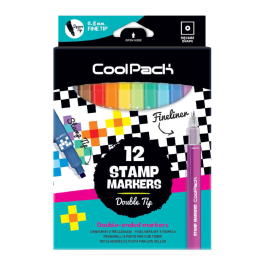 Маркери с печати два върха 12 цв. COOLPACK Kids