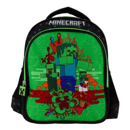 Зелена ученичеческа раница minecraft с дръжка