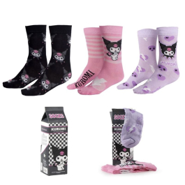 Комплект 3 чифта чорапи в кутия Hello Kitty Kuromi