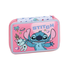 Ученически несесер Stitch Tropical  с две отделения и съдържание
