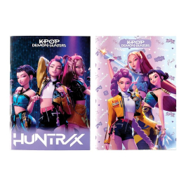 Тетрадка A4 50 листа, мека корица K-Pop Demon Hunters Huntrix Lilac