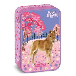 Ученически несесер с един цип на две нива Horse (5526) 
