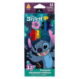 Триъгълни цветни моливи 12 цв. Stitch Colorino