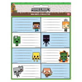 Етикети за тетрадки Minecraft (16 броя)