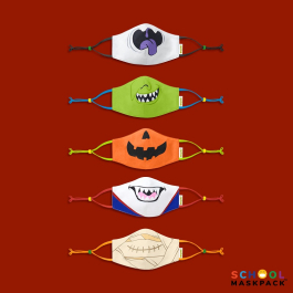 Crayola™ Adults Halloween, маски за лице за тийнейджъри, учители и възрастни, в сет, 5 броя 