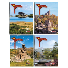 Тетрадка100л.2теми ,сп.тв.к.малък формат, серия БЪЛГАРИЯ, асортимент