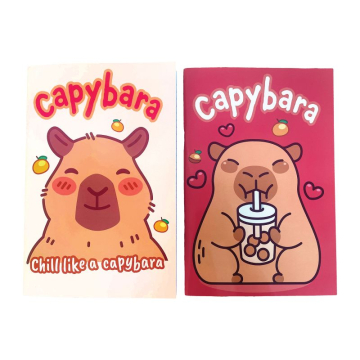 Тетрадка B5 40 листа, мека корица Capybara Boba Chill, асортимент
