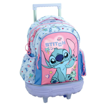 Ученическа раница на колела Stitch Tropical,с подвижна стойка
