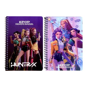 Тетрадка B5 70 листа, спирала K-Pop Demon Hunters Huntrix Lilac