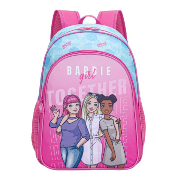 ученическа раница Barbie We Shine Together с цветен и закачлив дизайн; едно основно отделение и голям преден джоб