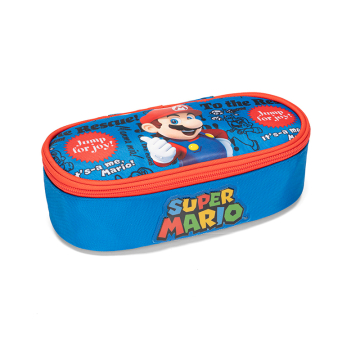 Ученически овален несесер Supermario Blue