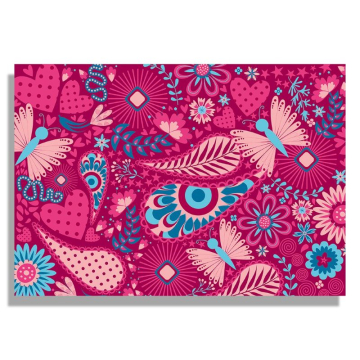 Блок за рисуване №4 Rainbow - Pink Flowers, 190 g, 10 листа