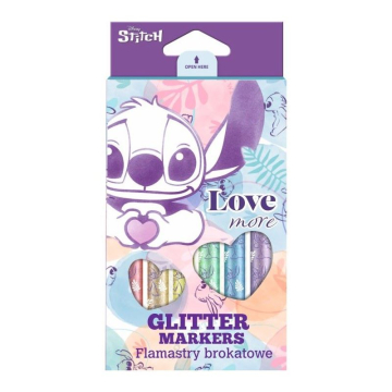 Брокатни флумастери 6 цвята Stitch Pastel Colorino
