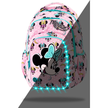 Ученическа светеща раница Spark L Minnie Pink LED