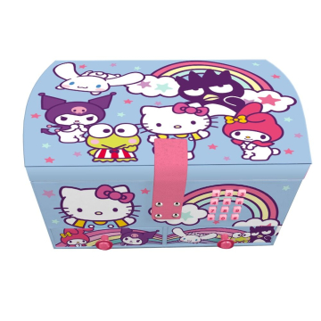 Музикална кутия за бижута Hello Kitty, Kuromi и приятели, заключване с код