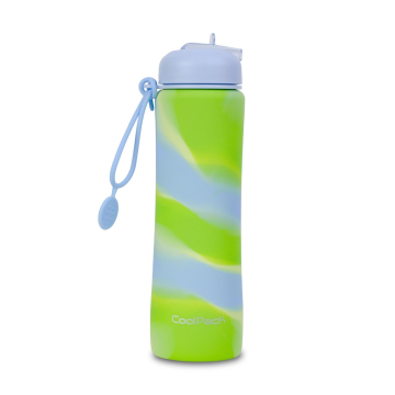 Сгъваема силиконова бутилка COOLPACK - PUMP - Girls Zebra Lime