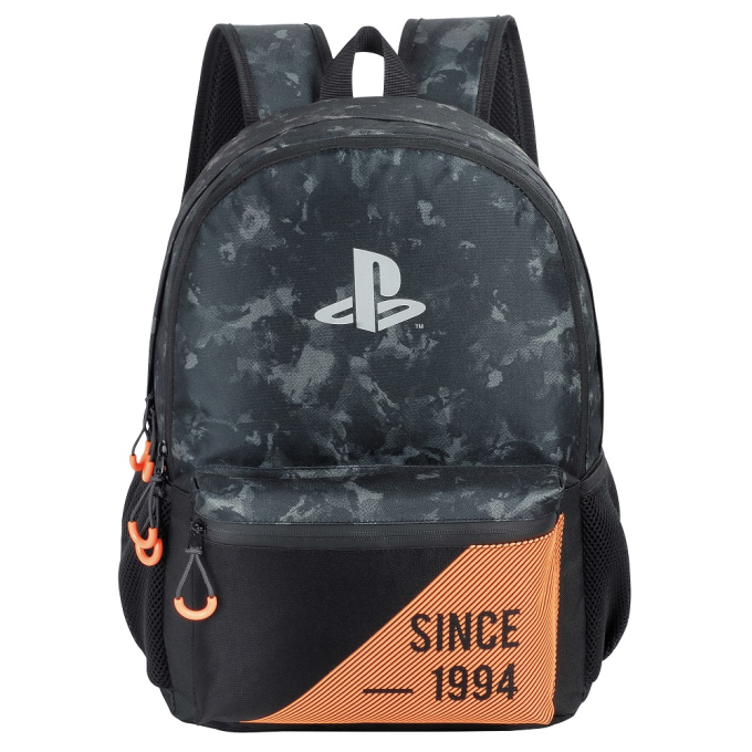 ученическа раница PLAYSTATION since 1994, с две основни отделения, голям преден джоб и два странични мрежести джоба