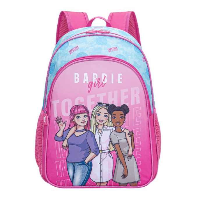 ученическа раница Barbie We Shine Together с цветен и закачлив дизайн; едно основно отделение и голям преден джоб ученическа раница Barbie We Shine Together с цветен и закачлив дизайн; едно основно отделение и голям преден джоб