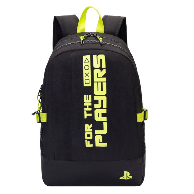 ученическа раница PLAYSTATION For The Players с изчистен дизайн и електрикови елементи; две големи отделения и предeн джоб ученическа раница PLAYSTATION For The Players с изчистен дизайн и електрикови елементи; две големи отделения и предeн джоб
