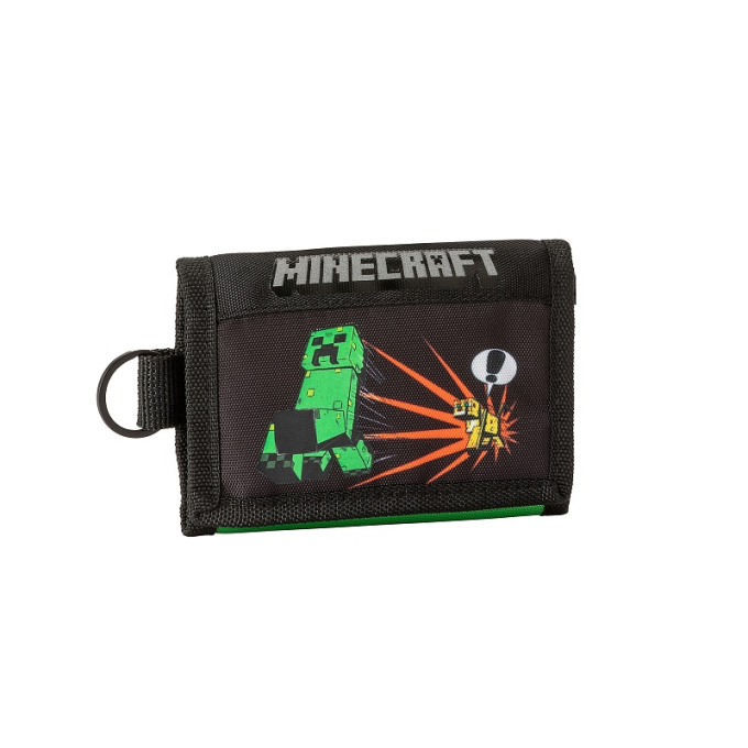детски портфейл minecraft черен със зелено. Халка за закачване към катарама детски портфейл minecraft черен със зелено. Халка за закачване към катарама