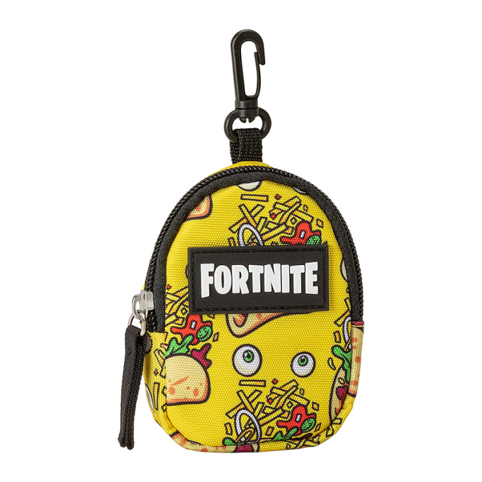 Кейс портмоне за слушалки Fortnite жълто сиво. Пластмасова катарама за закачване на колан