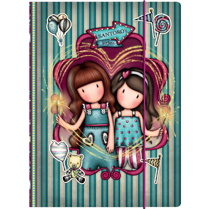 Картонена папка  с ластик Santoro Gorjuss Формат А4.