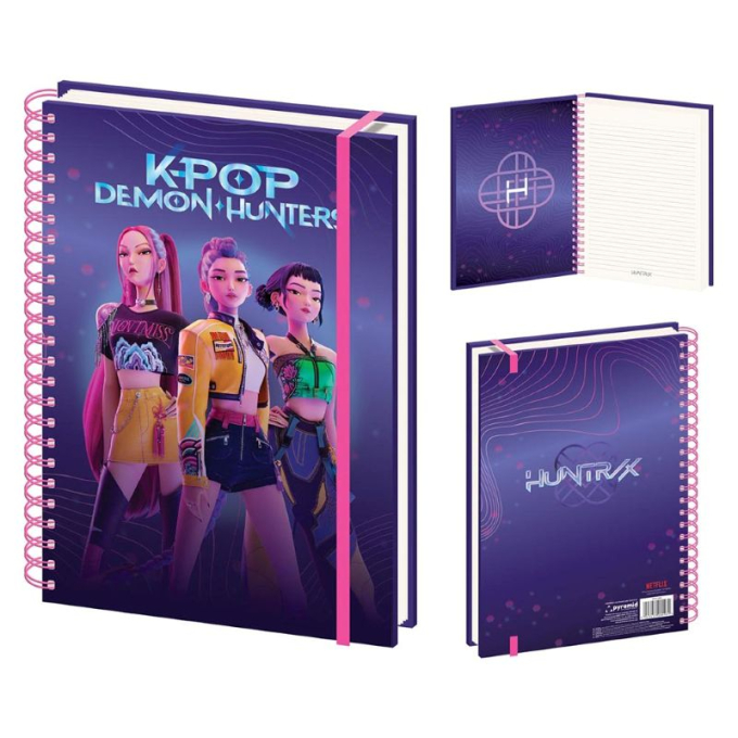 тетрадка a4, k-pop demon hunters, huntrix, тетрадка със спирала, ученическа тетрадка тетрадка a4, k-pop demon hunters, huntrix, тетрадка със спирала, ученическа тетрадка