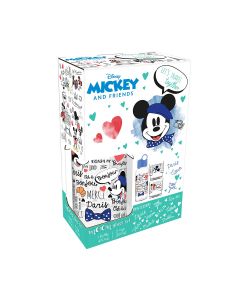 Mickey Mouse бутилка за пътуване, в комплект с 2 стъклени чаши, синя
