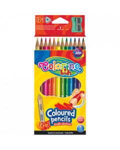 Colorino цветни моливи 12 цв. триъгълни + острилка
