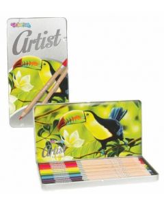 Цветни моливи 12 цвята Colorino Artist в метална кутия 