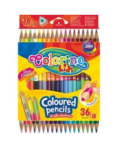 Colorino Kids DUO триъгълни цветни моливи 36 цвята,18 бр.