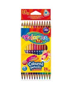 Colorino Kids Duo триъгълни цветни моливи 24 цвята, 12 бр.