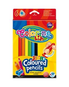 Colorino Kids JUMBO триъгълни цветни моливи 6 цвята+острилка