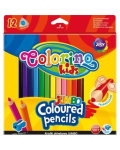 Colorino Kids JUMBO триъгълни цветни моливи 12 цвята+острилка