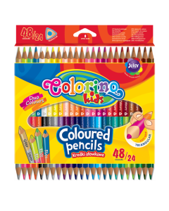 Colorino Kids DUO триъгълни цветни моливи 48 цвята,24 бр.
