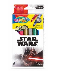 Флумастери 6 металик цвята Star Wars Colorino Disney