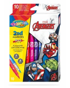 Двувърхи флумастери 10 цвята The Avengers Colorino Disney