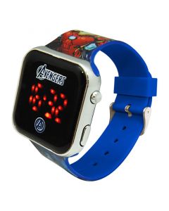 снимка на LED  часовник Avengers със синя силиконова верижка
