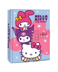 Заклячващ се с код дневник Hello Kitty, Kuromi и My Melody