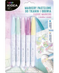 KIDEA маркери за текстил 5 цвята, Пастелни цветове