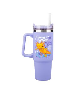 Термо чаша със сламка Minecraft Purple 900 ml