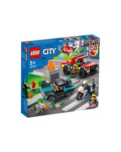 Конструктор LEGO City Fire - Спасение при пожар и полицейско преследване.