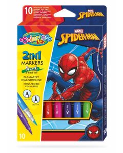 Двувърхи флумастери 10 цвята Spiderman Colorino Disney