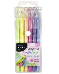 KIDEA цветни химикалки 6 цвята - Пастелни цветове